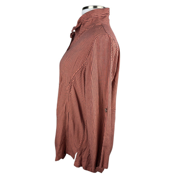 Soft Surroundings Sasha Orange Stripe Button Up Tunic Top Plus Size 1X Lagonlook - Picture 6 of 12